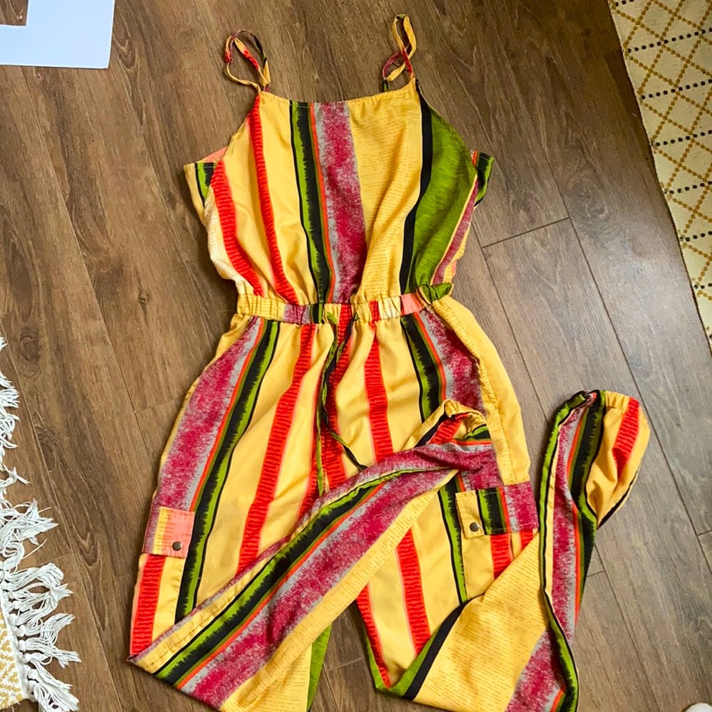 THREAD STORY Colorful Cinched Jumpsuit— Size S